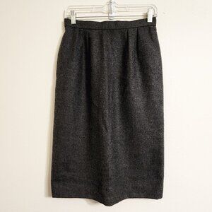 Vtg Christian Dior Wool Skirt Women's M Gray Classic Pencil Skirt Knee Career